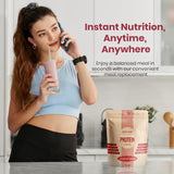 UpNourish batido junto a desayuno saludable, opción rápida y nutritiva