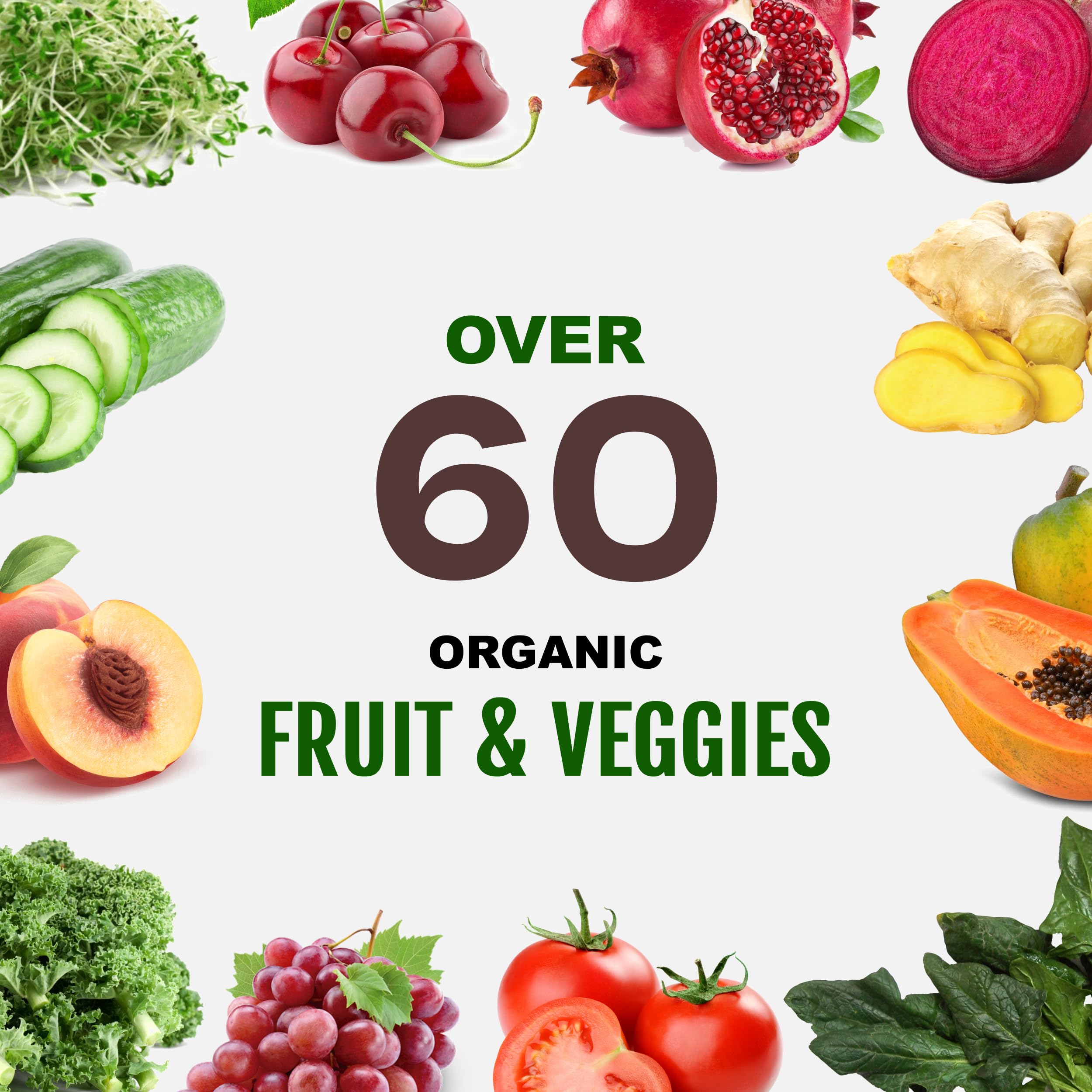 Primer plano de la etiqueta UpNourish con información nutricional y certificación