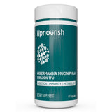 UpNourish frasco frontal mostrando cápsulas y marca, claridad y confianza en salud digestiva