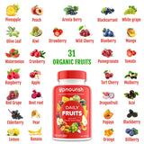 Ingredientes UpNourish sobre mesa mostrando frutas y verduras frescas