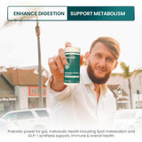 UpNourish gráfico de prebióticos y probióticos, comunica sinergia y beneficios funcionales