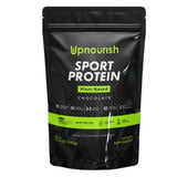 UpNourish envase frontal de Vegan Sport Protein Chocolate mostrando marca y sabor