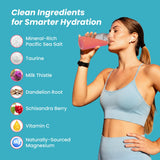 UpWellness LTV vaso mezclado con hielo mostrando hidratación instantánea