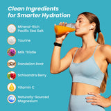 UpWellness LTV bebida en vaso agitándose para hidratación instantánea y sabor