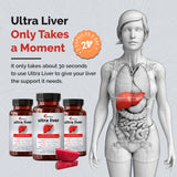 UpWellness etiqueta nutricional de Ultra Liver con lista de ingredientes clave