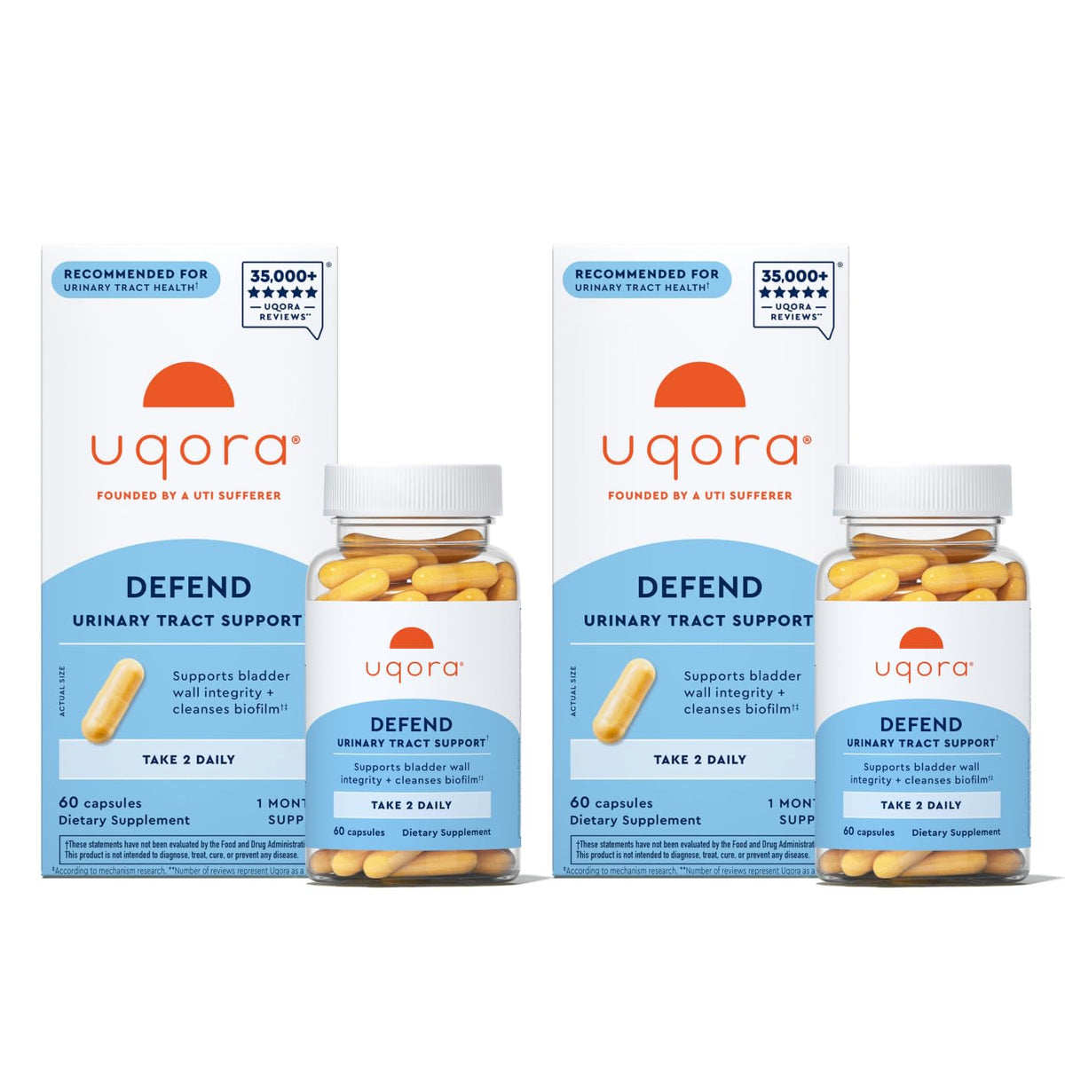 Uqora Defend frontal del empaque mostrando claridad del producto y confianza