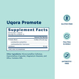 Uqora Promote etiqueta con ingredientes clave para equilibrio vaginal