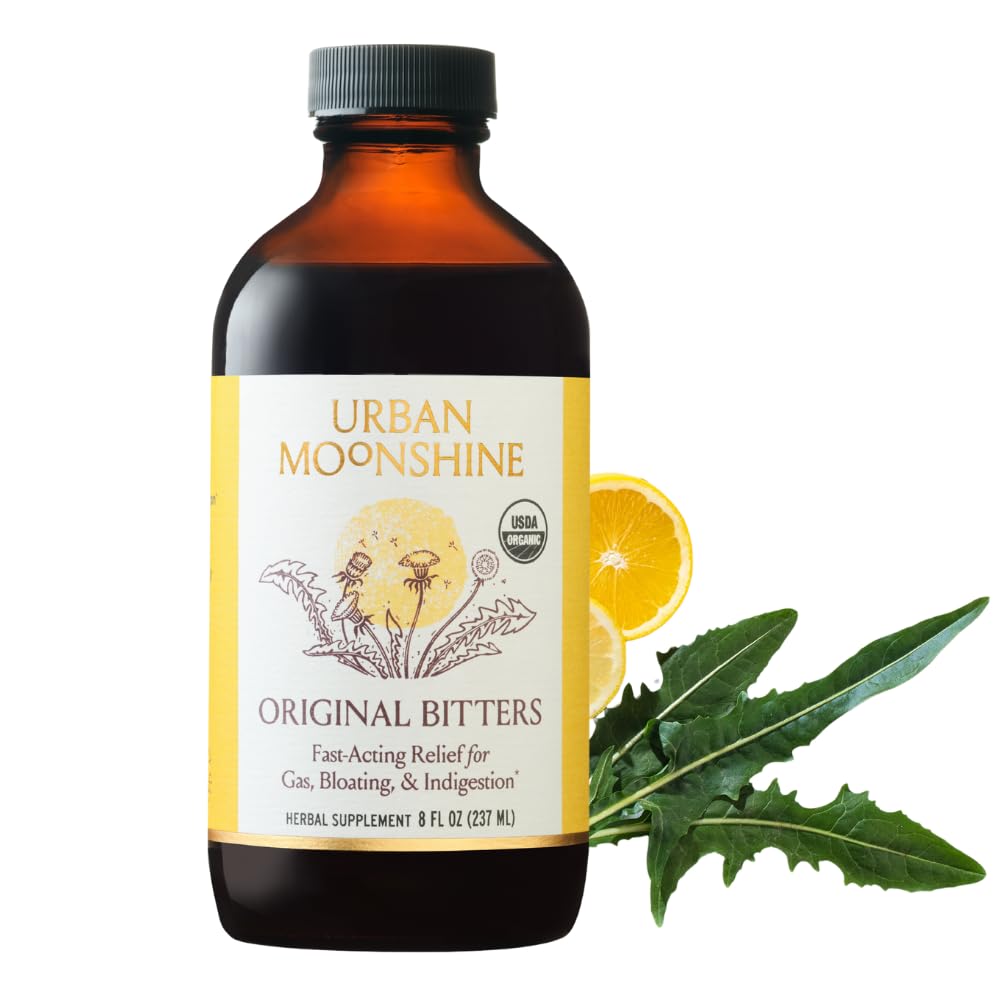 Urban Moonshine botella frontal mostrando etiqueta orgánica y uso fácil