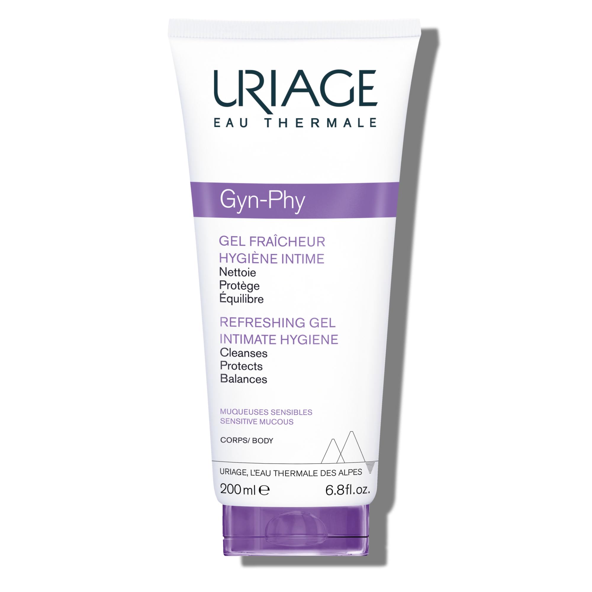 Uriage Gyn-Phy envase frontal mostrando diseño y uso diario