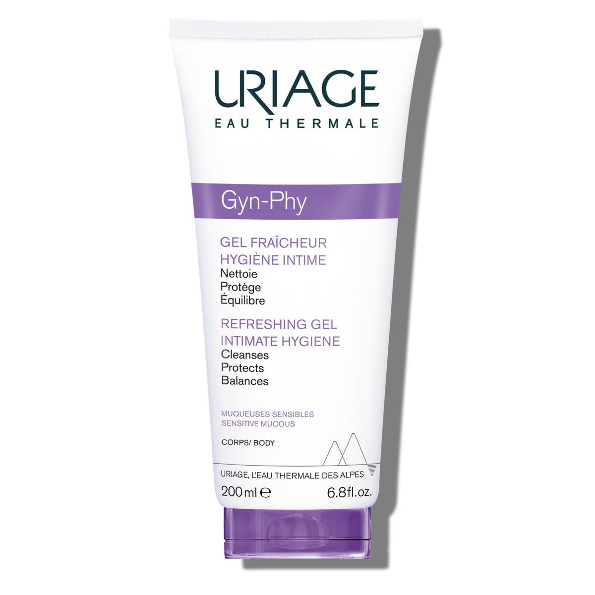Uriage Gyn-Phy envase frontal mostrando diseño y uso diario