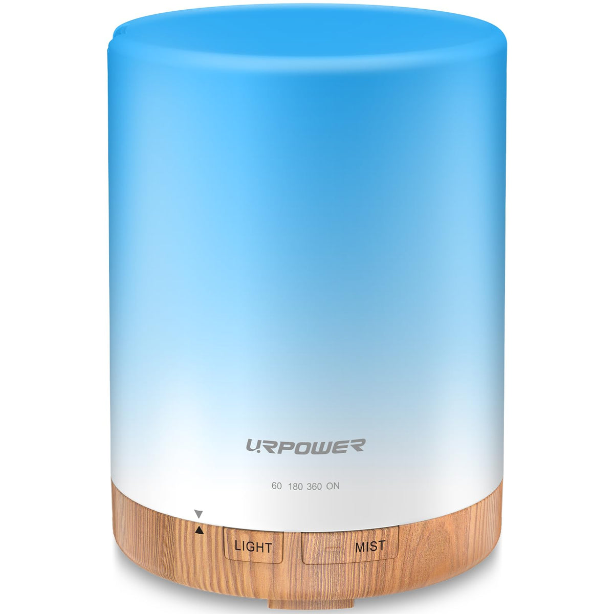 URPOWER difusor frontal mostrando diseño elegante y beneficio relajante