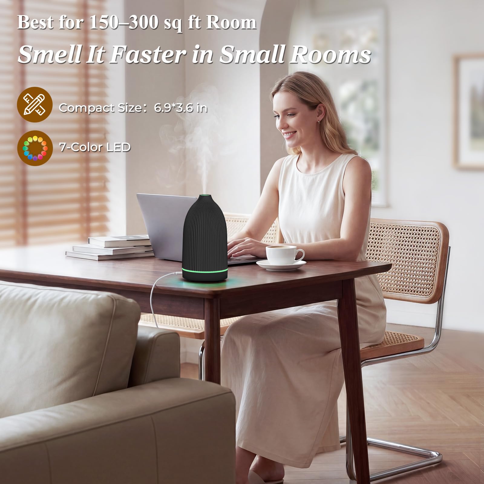 URPOWER emitiendo niebla fina para humidificar y aromatizar el ambiente