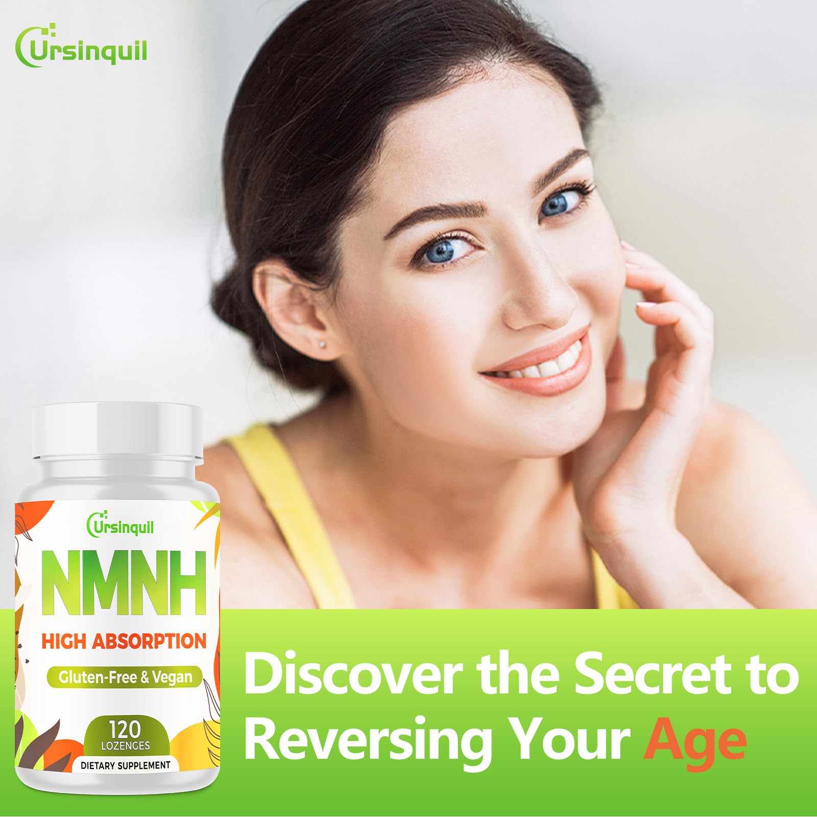 Ursinquil primer plano del compuesto NMNH como ingrediente activo visible