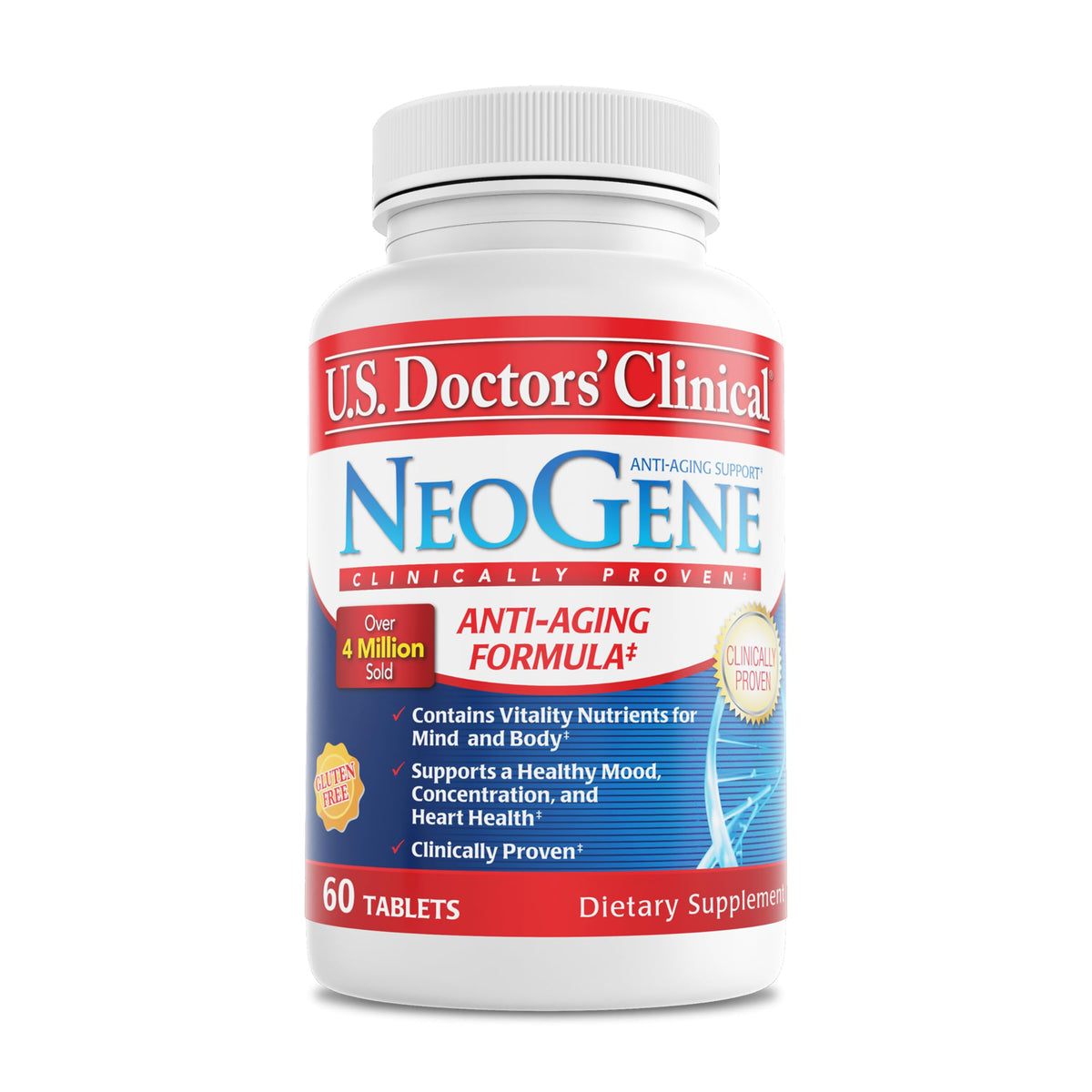 U.S. Doctors’ Clinical NeoGene vista frontal mostrando envase y beneficios