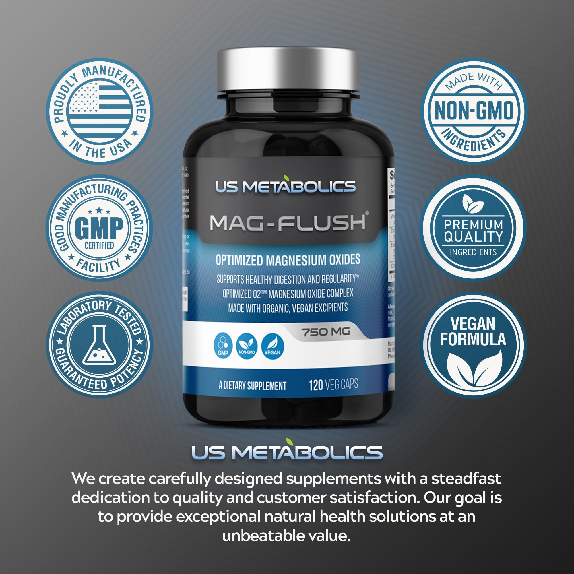 US Metabolics producto en baño sugiriendo uso para limpieza intestinal