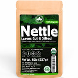 U.S. Wellness Naturals empaque frontal de té de ortiga silvestre, muestra calidad orgánica