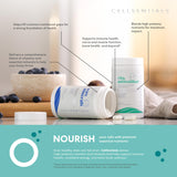 USANA etiqueta con información nutricional clara y dosificación precisa