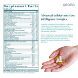 USANA sobres AM y PM abiertos mostrando textura y facilidad