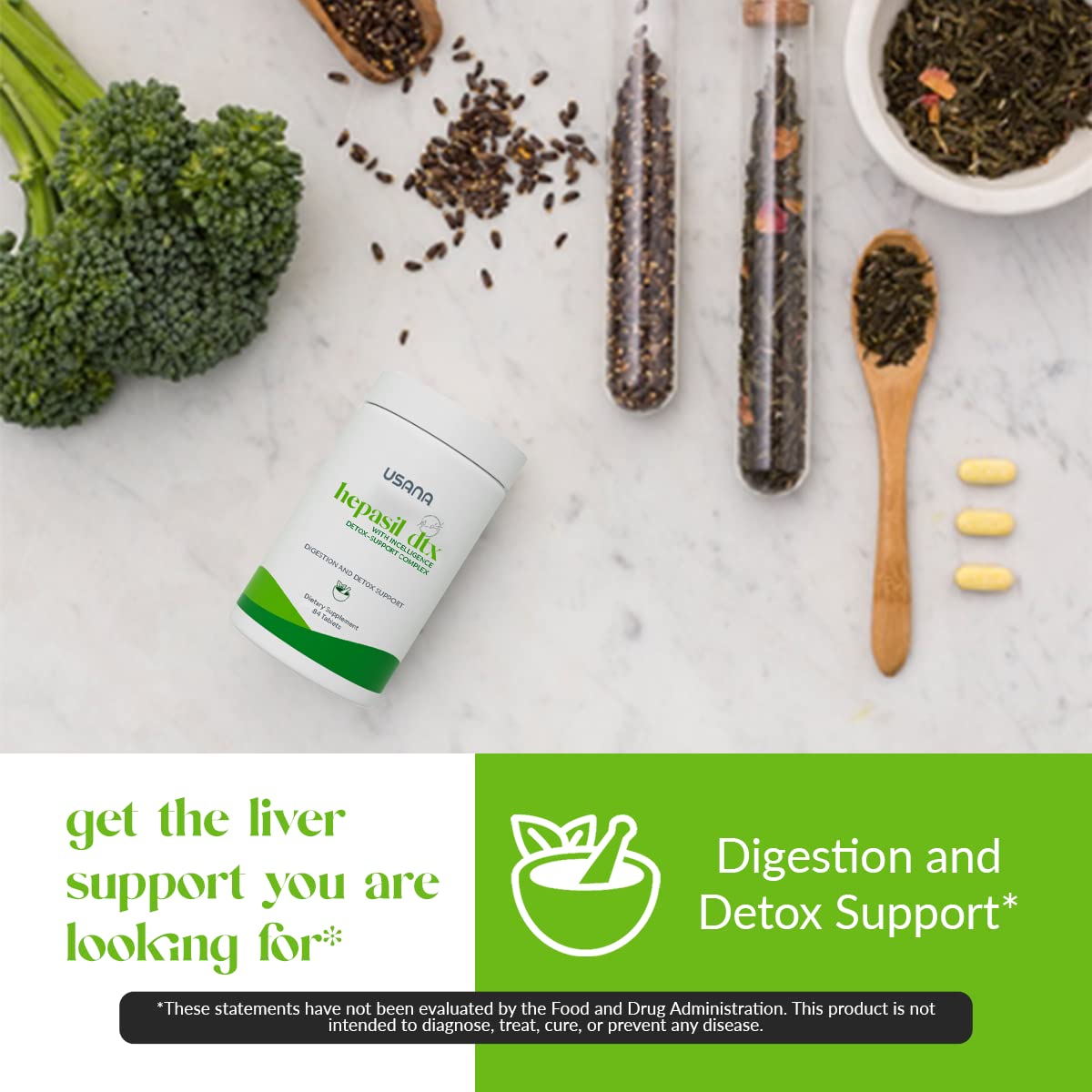 USANA ingredientes naturales como té verde y cardo mariano juntos
