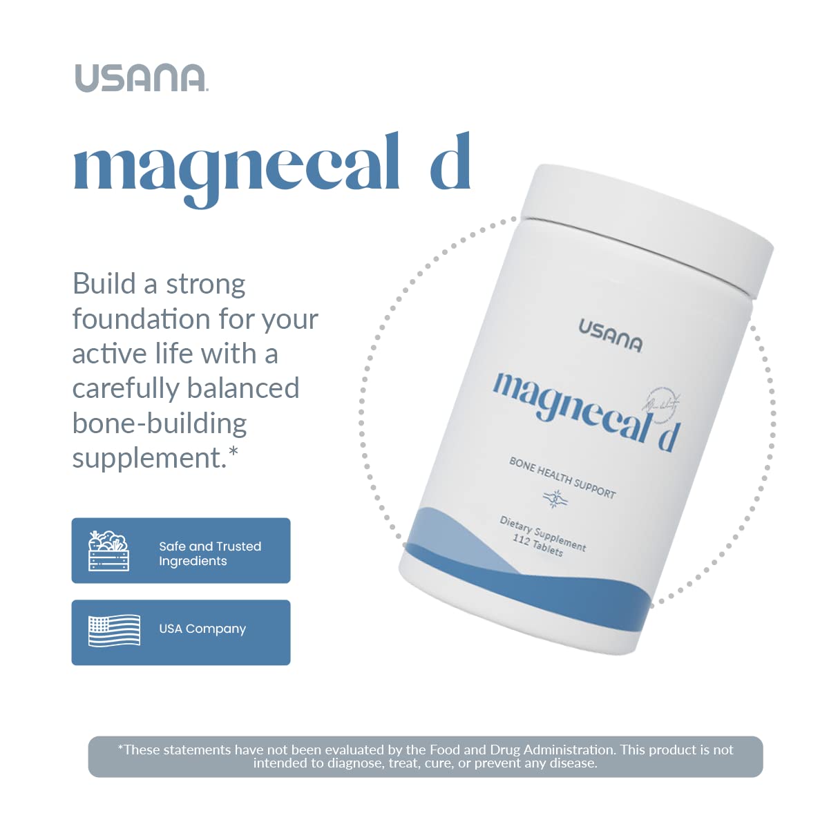 USANA MagneCal D etiqueta lateral información de ingredientes clara