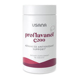 USANA frasco Proflavanol C200 frente mostrando envase y beneficio antioxidante