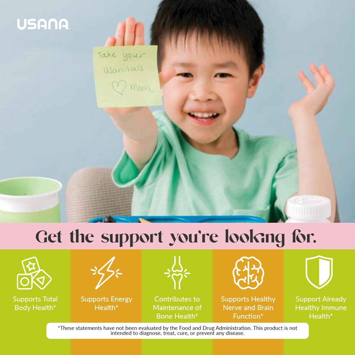 USANA tableta en mano para comparar tamaño, ayuda a visualizar la porción adecuada