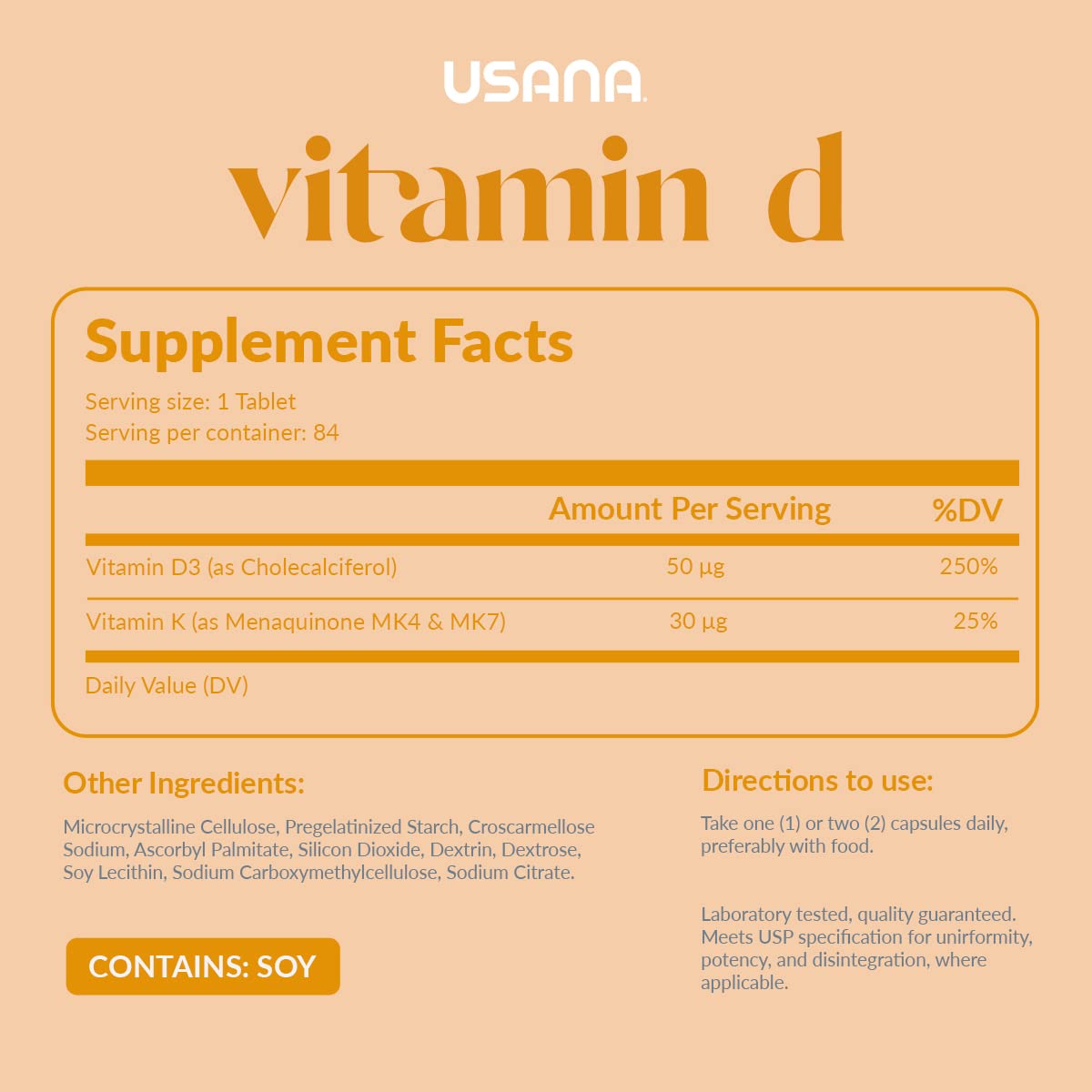 USANA tableta en mano para dosificación diaria y fácil uso