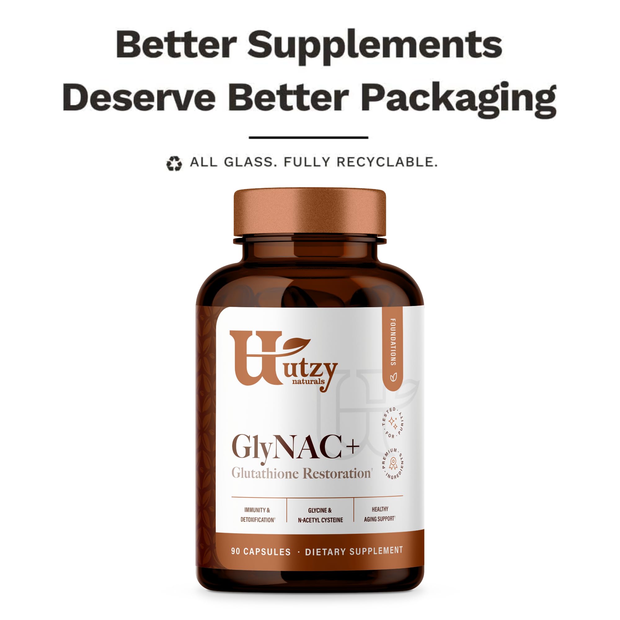 Utzy Naturals bote junto a frutas y agua representando bienestar