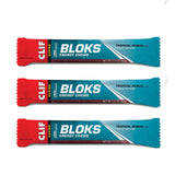 UUX CLIF BLOKS empaque frontal mostrando sabor Tropical Punch y tamaño práctico
