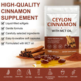 UXENPHXF ingredientes: aceite MCT y canela Ceylán resaltando absorción