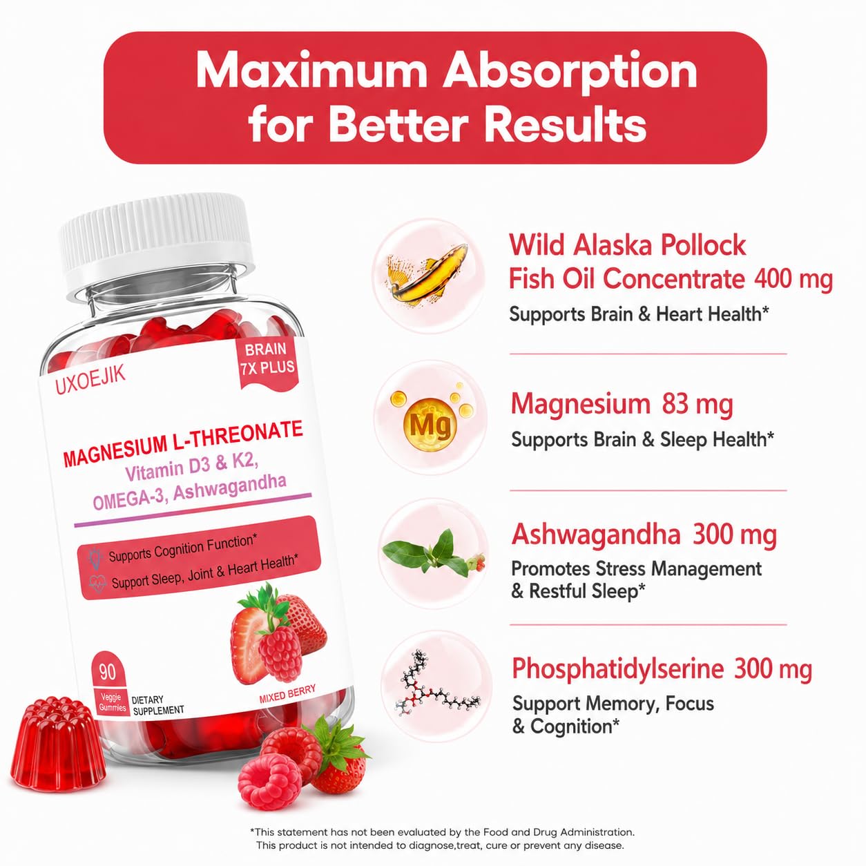 UXOEJIK ingredientes omega‑3 y magnesio ilustrados para beneficio cerebral