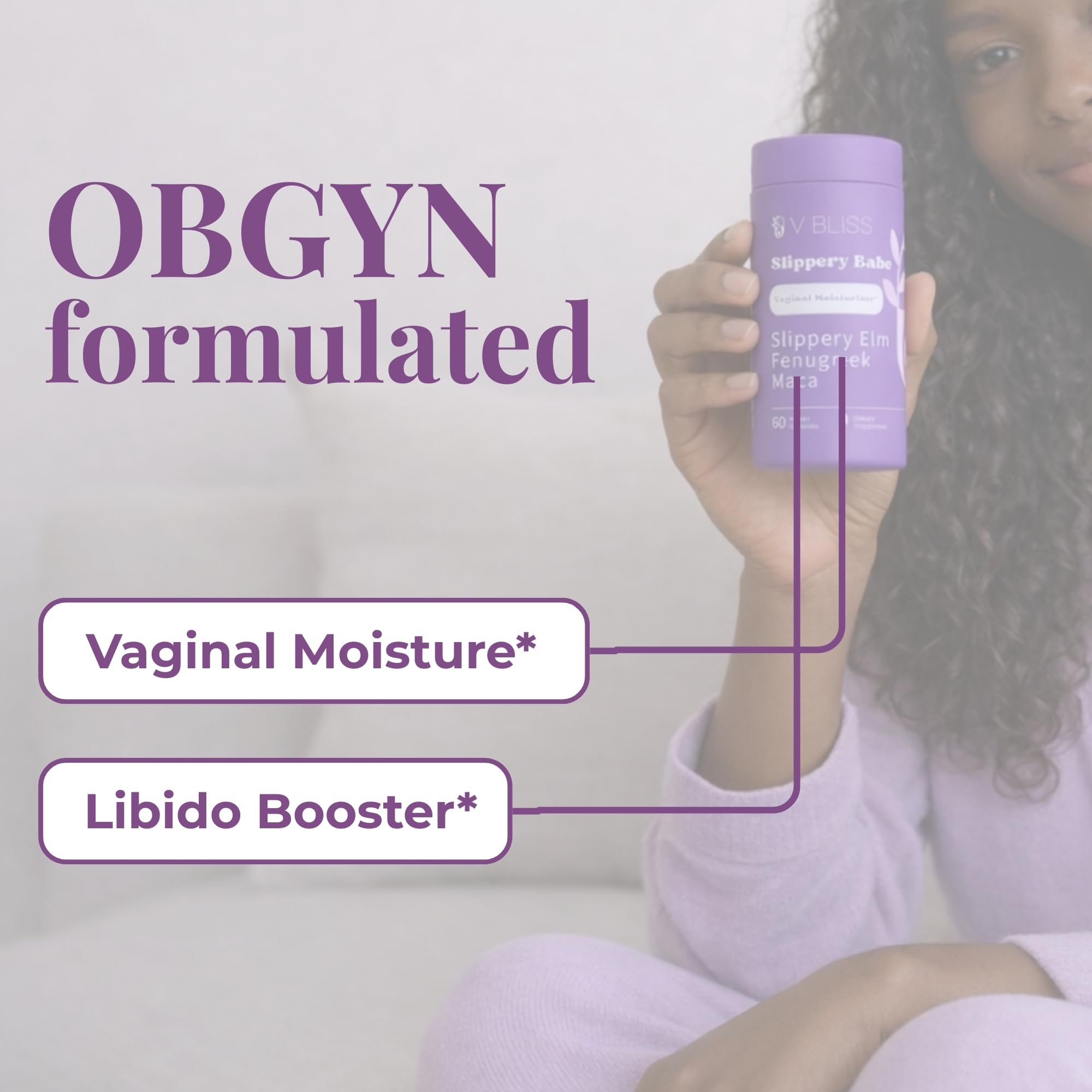 V Bliss escena lifestyle con mujer activa mostrando confianza íntima