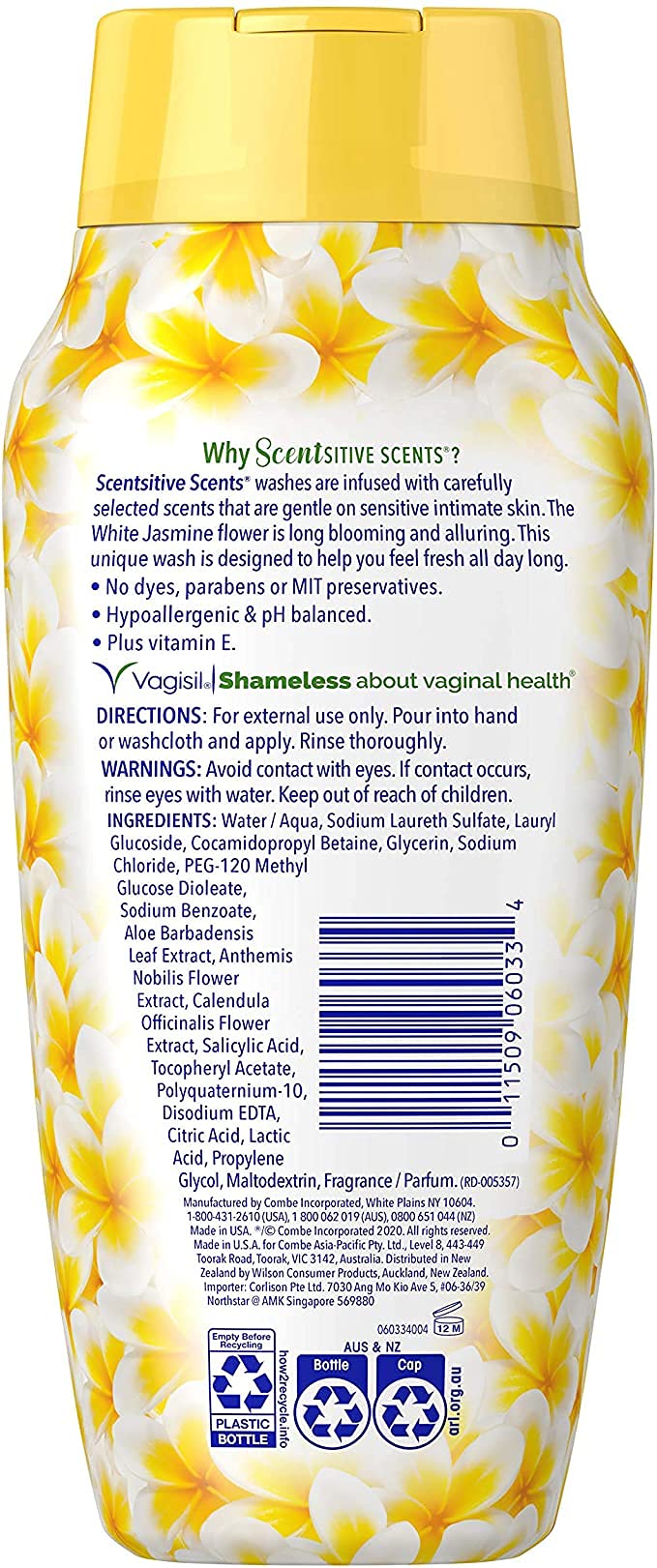 Vagisil en ambiente de baño con flores de jazmín transmitiendo aroma ligero