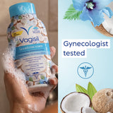 Vagisil etiqueta con ingredientes sin parabenos y sin colorantes