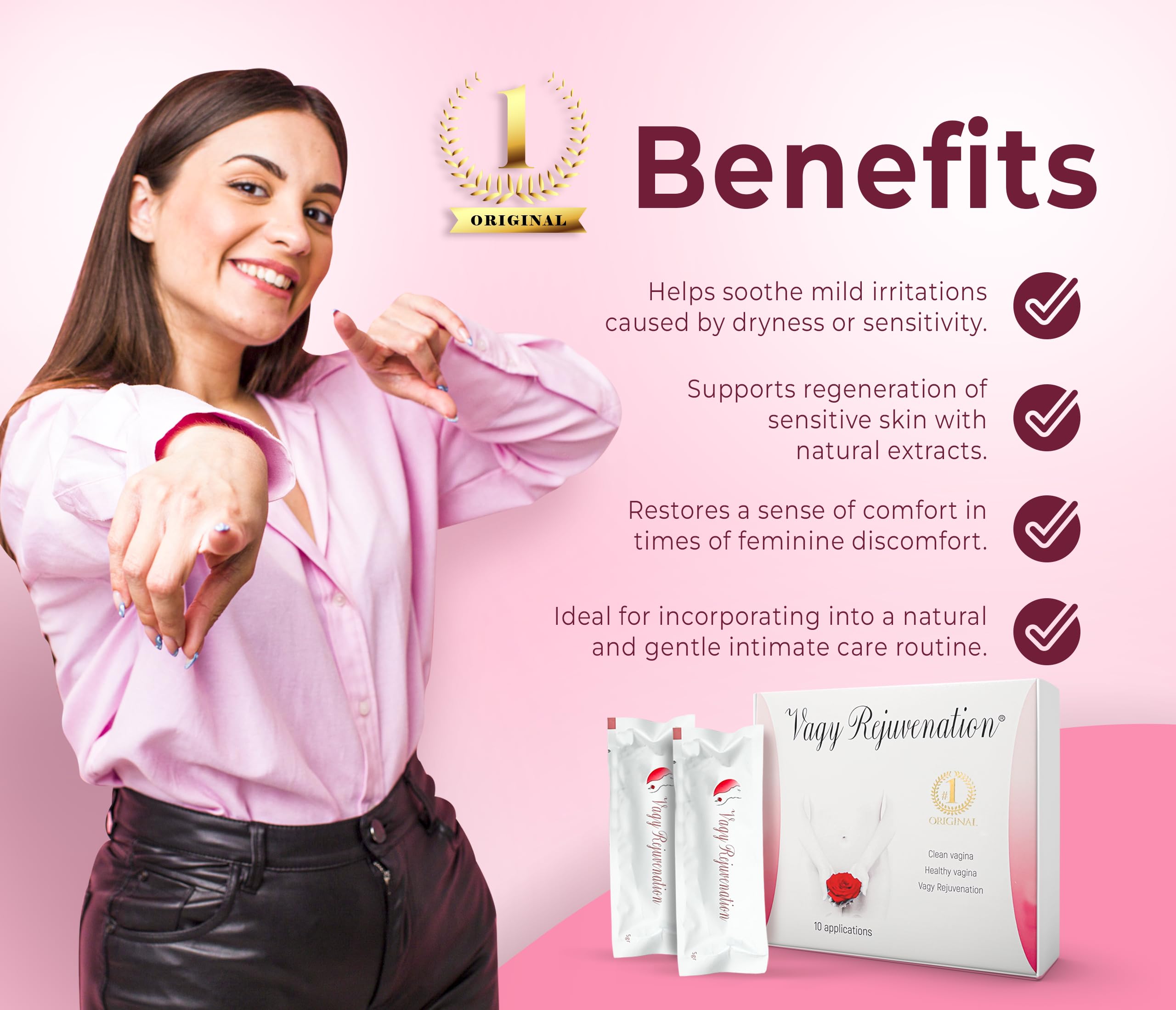 Vagy Rejuvenation aplicador monodosis en manos para aplicación higiénica