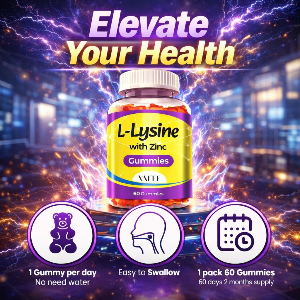 VAITE etiqueta nutricional destacando lisina 1000 mg y zinc 25 mg