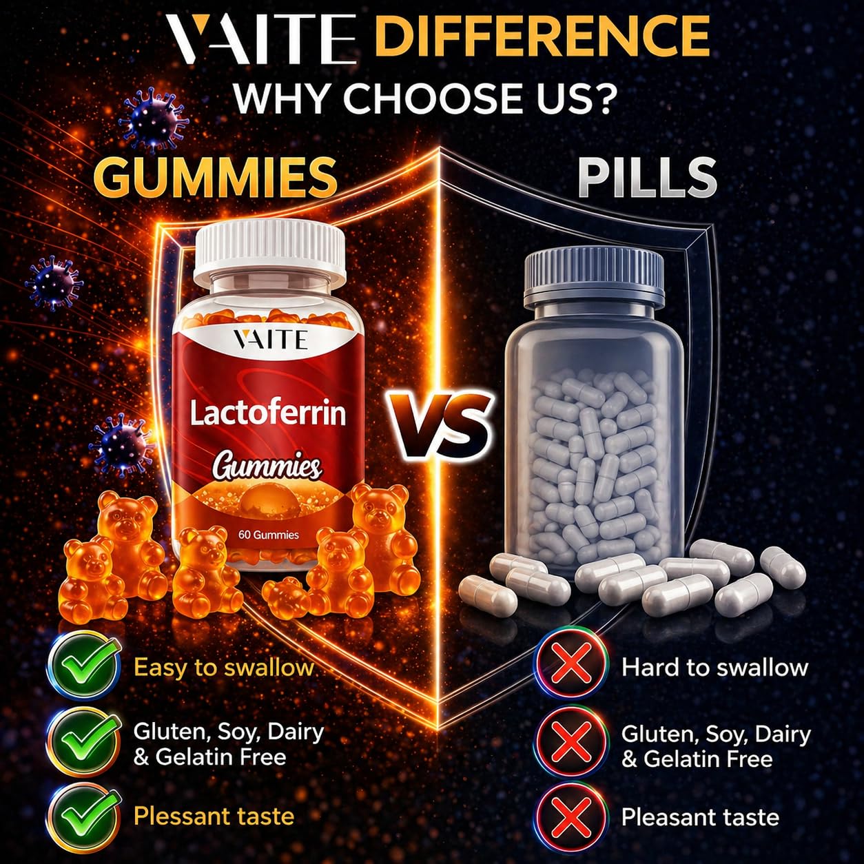 VAITE gomitas junto a bolso y llaves indicando uso práctico diario