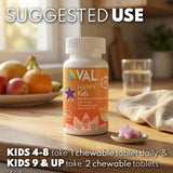 VAL envase abierto con ingredientes listados, claridad en la fórmula