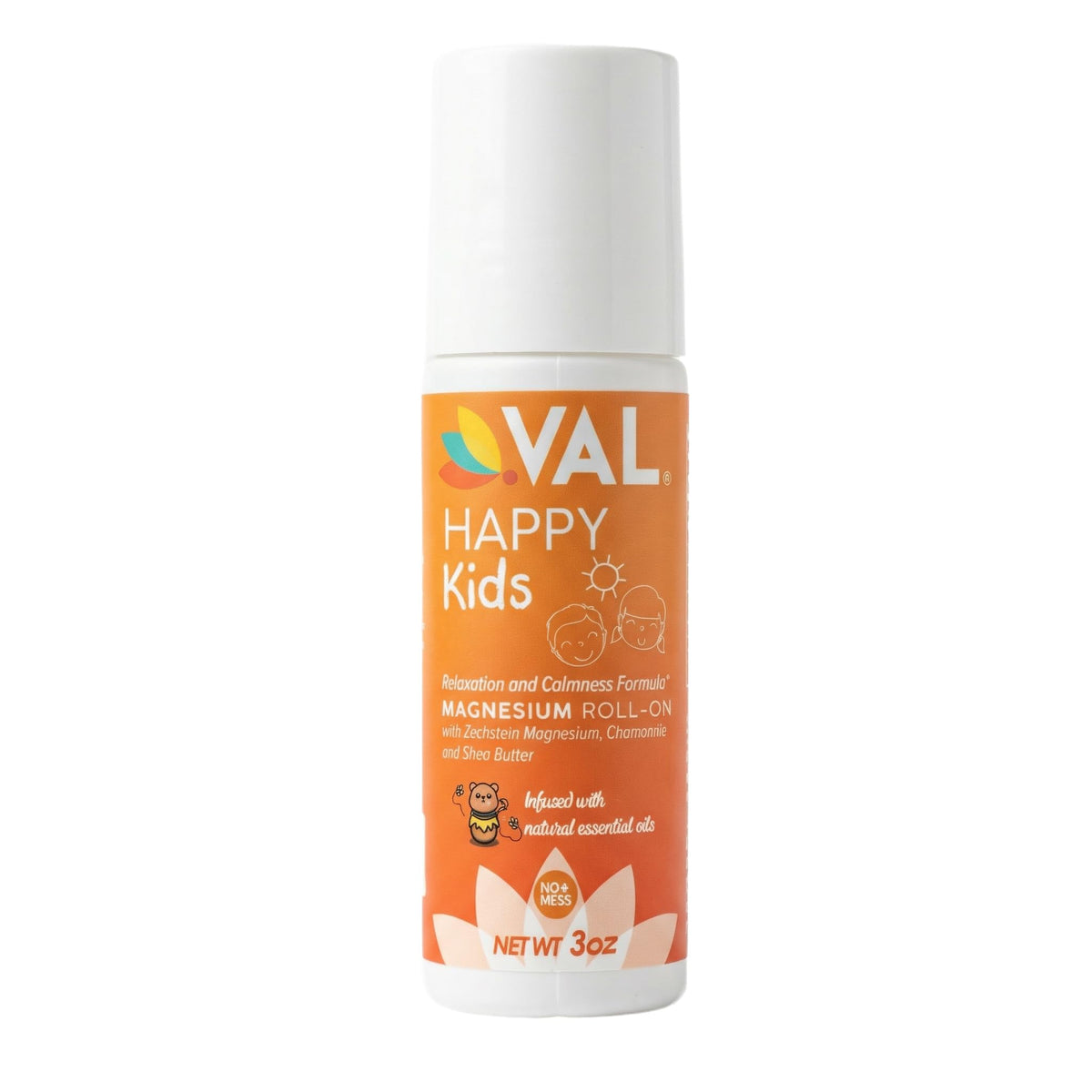 VAL roll-on frontal mostrando el envase y tapa, cómodo y portátil