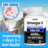 VANI etiqueta información nutricional mostrando EPA y DHA por dosis