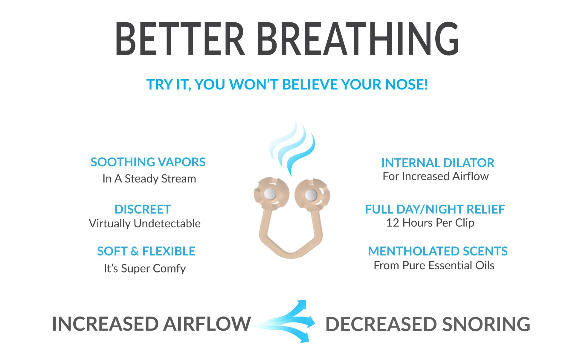 Vapor Soothers clip nasal en uso por enfermera mejora confort