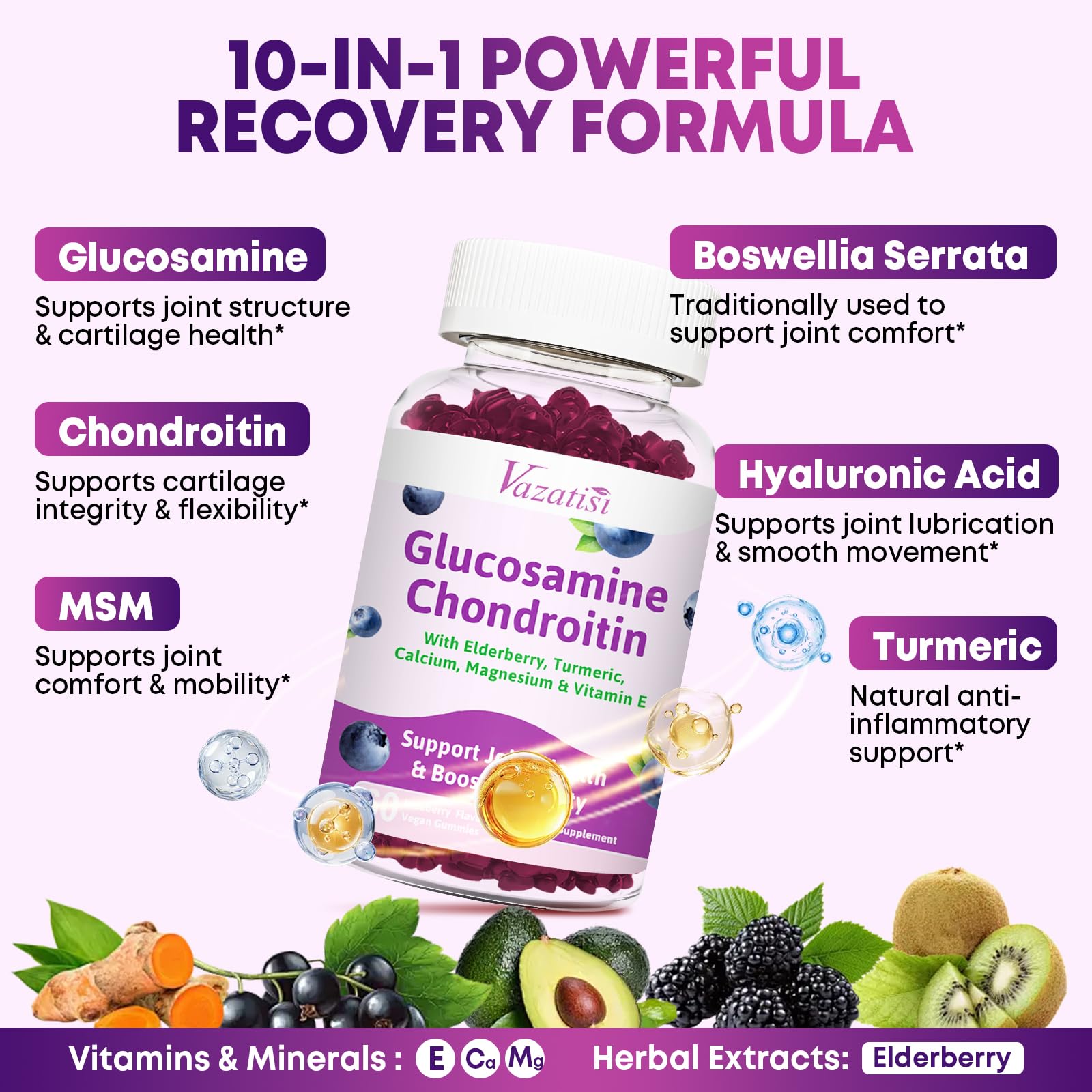 Vazatisi ingredientes disposición que muestra mezcla de nutrientes