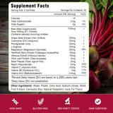 Vazatisi ingredientes naturales (remolacha, granada) presentados