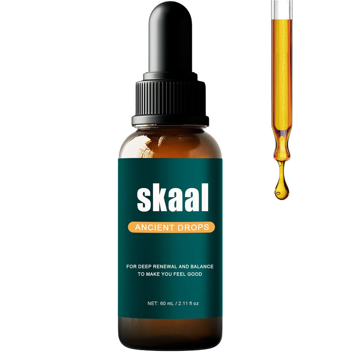 Vbolre Skaal Ancient Drops frasco frente muestra claro y portátil beneficio comodidad
