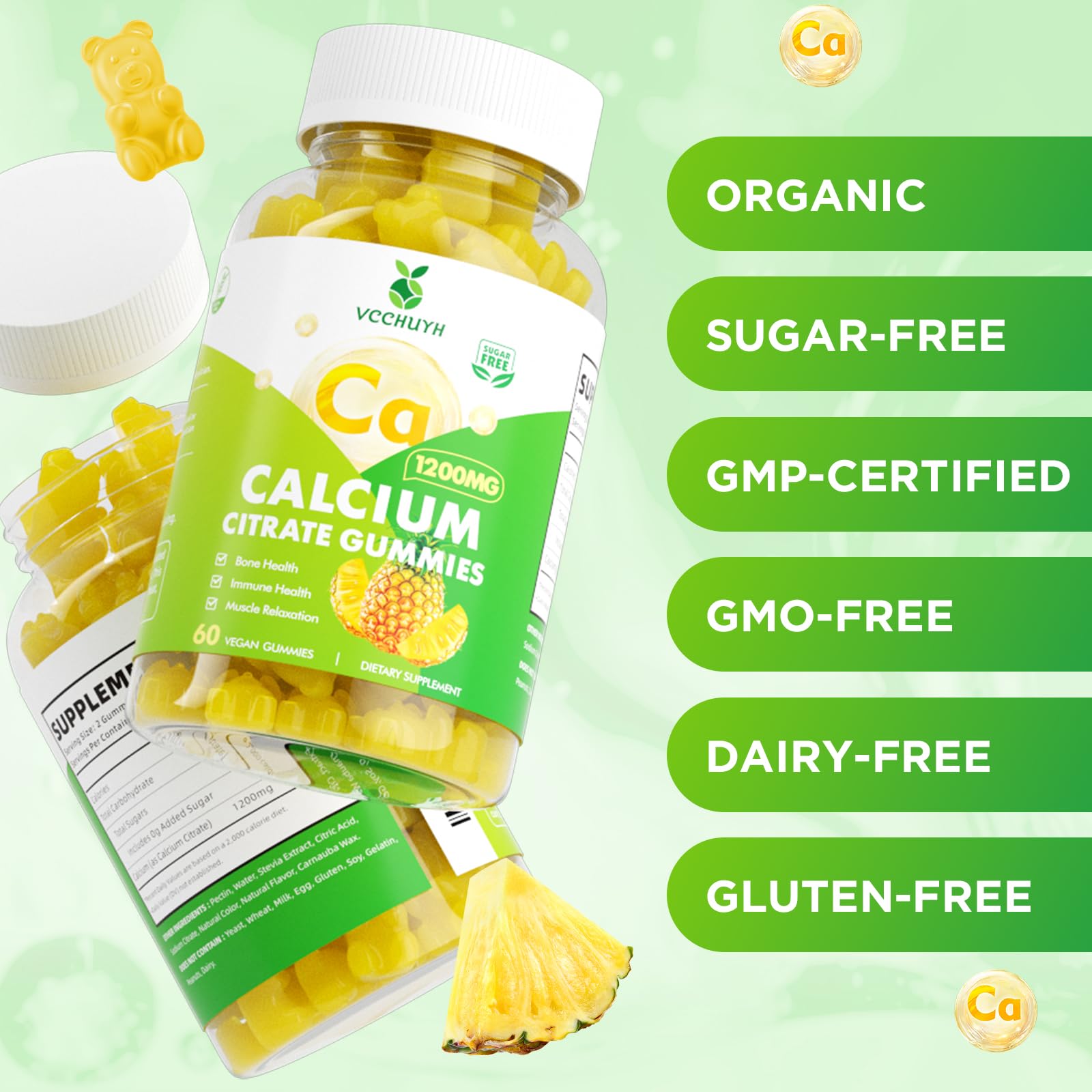 VCCHUYH etiqueta con información nutricional y dosis visible para confianza