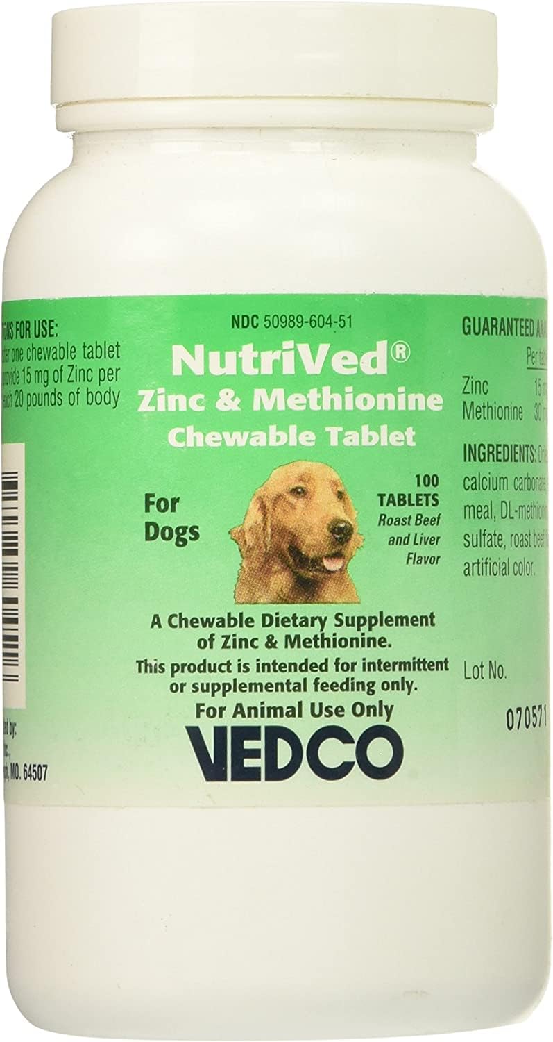 Vedco NutriVed tabletas masticables frente, envase de 100 unidades para administración fácil