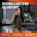 VEDGE colágeno vegano mezclado en smoothie mostrando integración sin sabor