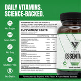 VEDGE etiqueta en primer plano lista de ingredientes y certificación