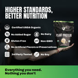 VEDGE etiqueta con ingredientes y sello USDA Organic, transparencia y calidad