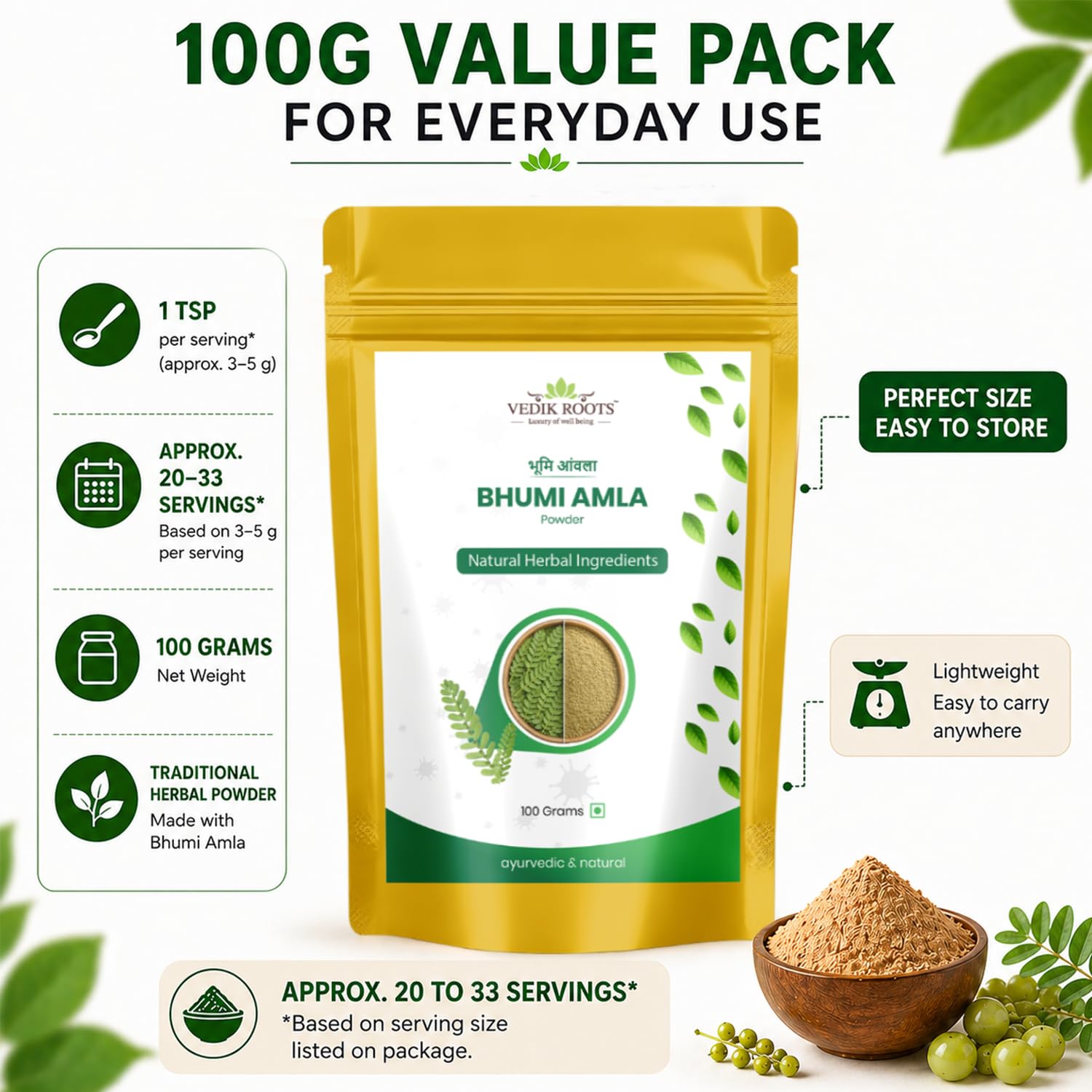VEDIKROOTS mascarilla capilar casera con polvo para cuidado natural